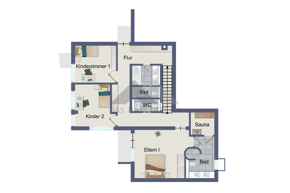 Schlafebene mit Kind und Wellness (E2)